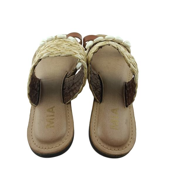 MIA Women's Bea Raffia and Seashell Sandals 6M - Picture 6 of 9